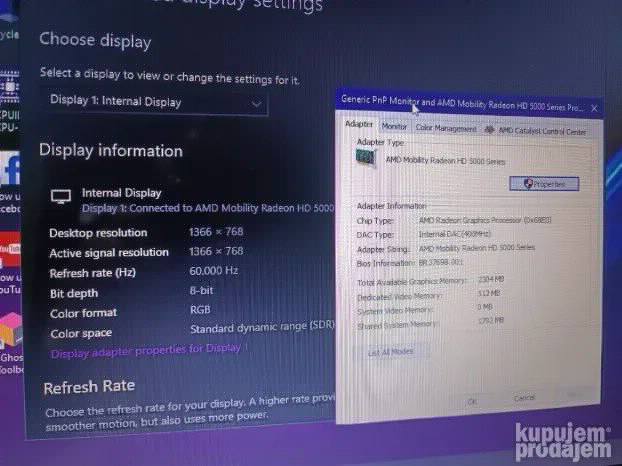 Acer i5 4gb 160gb 15.6 Ati radeon