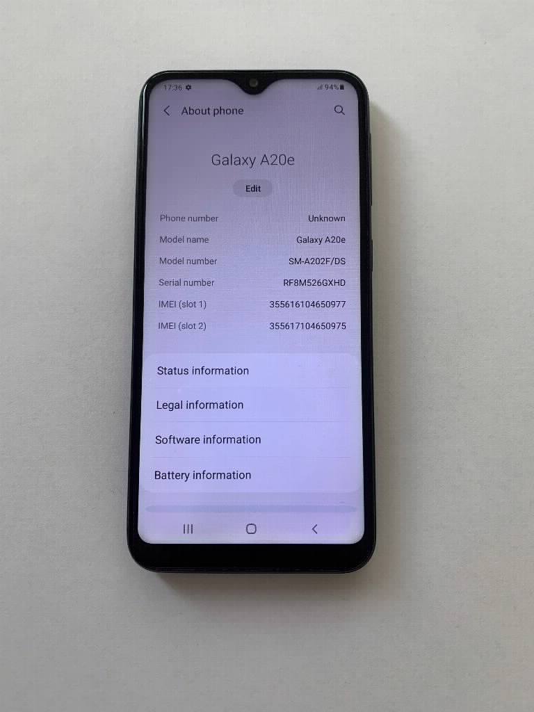 Samsung A20e crni