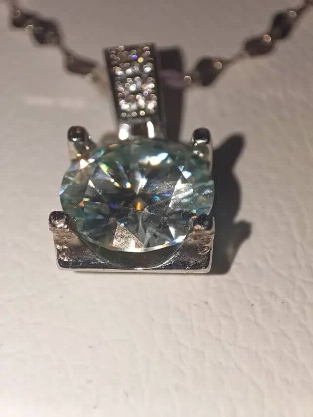 Premium S925 Ogrlica Rodijum Mojsanit Dijamant 4CT-10mm
