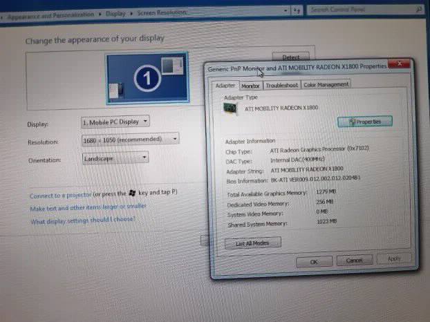 RETKOST Dell Xps M2010 intel T7200 4gb 256ssd 500gb 20inch