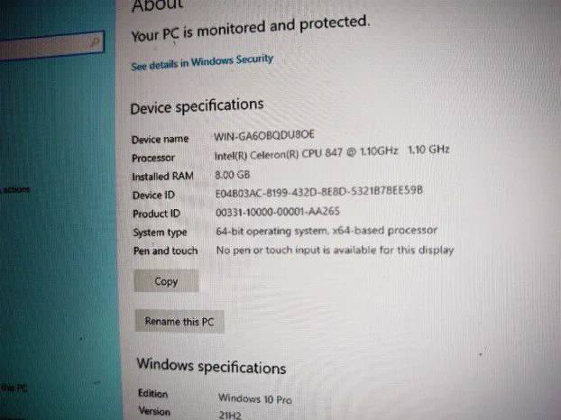 Intel NUC 8gb 128ssd wifi windows 10