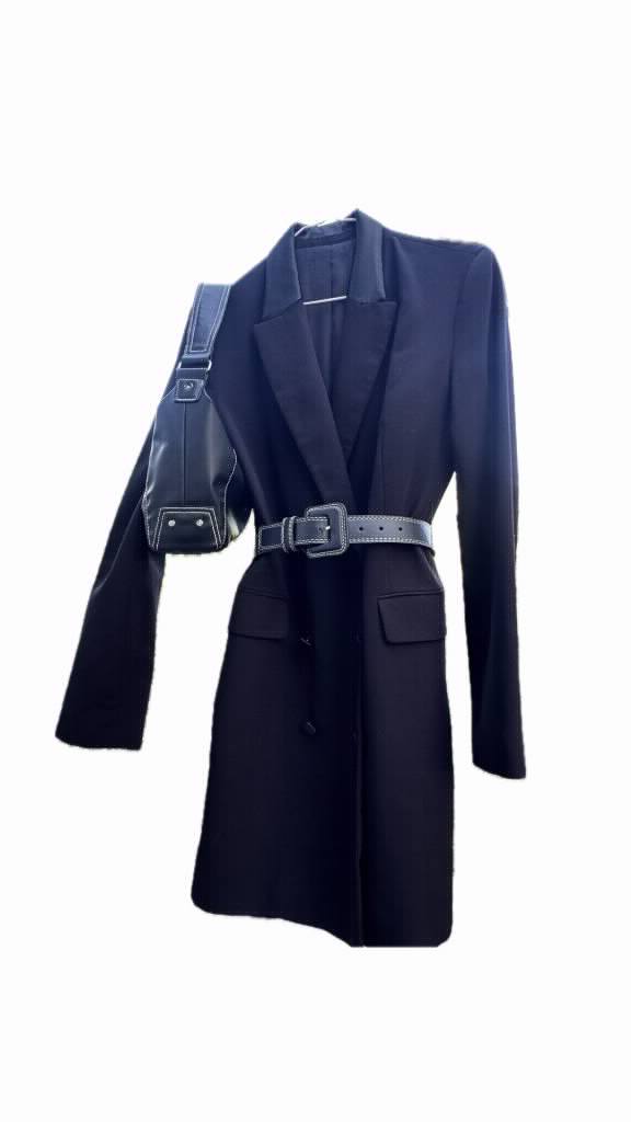 Crna Sako Haljina Elegantnog Kroja