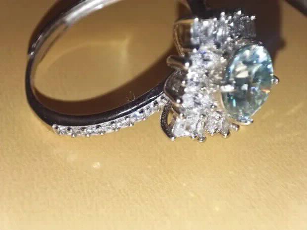 S925 Srebro/Platina - Prsten 1CT/6,5mm Mojsanit Dijamant
