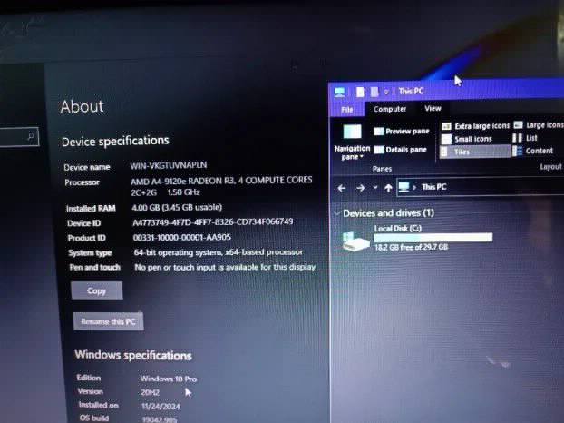 Lenovo ThinkCentre M625q 4Gb ddr4 ssd wifi