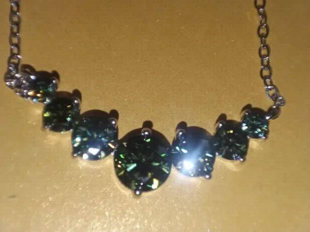 TOP S925 Ogrlica sa 7 Mojsanit Dijamanata 2,8 CT