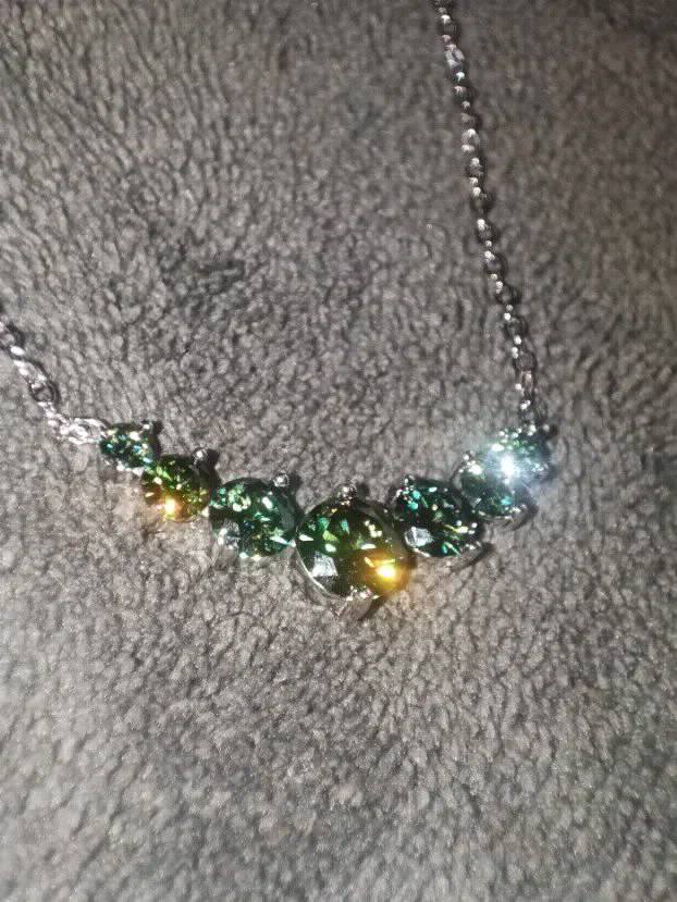 TOP S925 Ogrlica sa 7 Mojsanit Dijamanata 2,8 CT