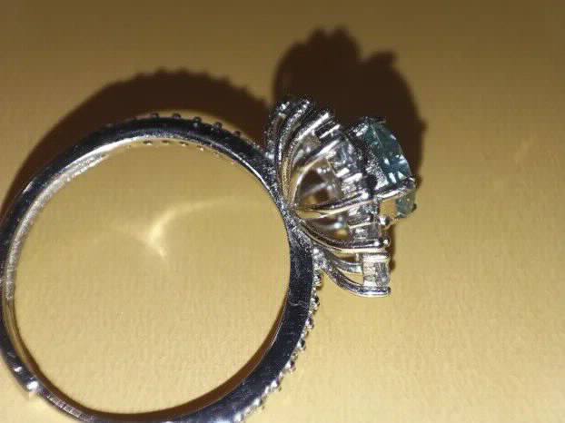 S925 Srebro/Platina - Prsten 1CT/6,5mm Mojsanit Dijamant