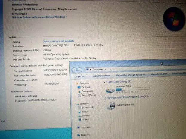 Dell D820 Comport win7 2gb 100gb 15.4