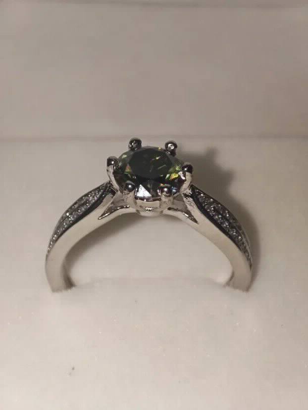 S925 Srebro/Platina - Prsten 1CT/6,5mm Mojsanit Dijamant
