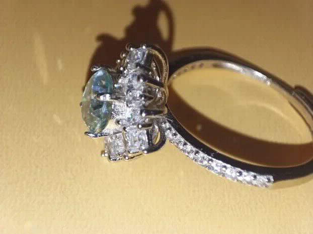 S925 Srebro/Platina - Prsten 1CT/6,5mm Mojsanit Dijamant