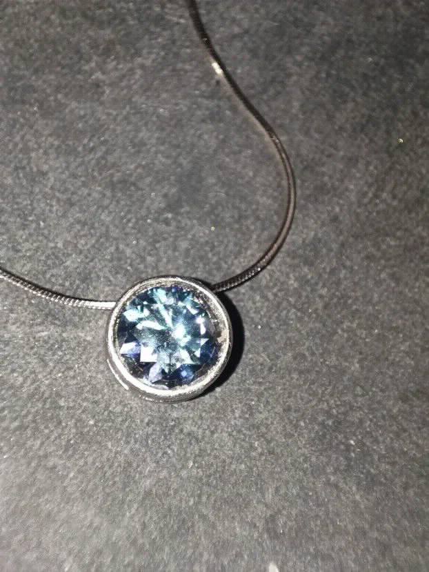 TOP S925 Ogrlica sa 2CT/8mm Plavim Mojsanit Dijamantom