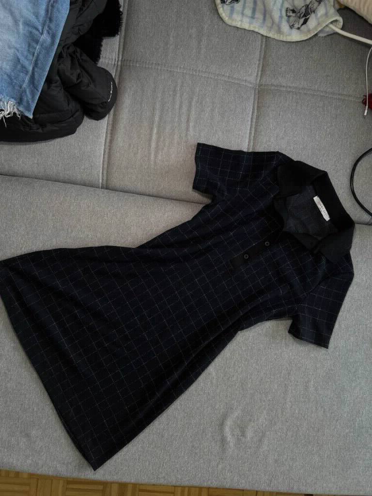 Navy Checkered Polo Dress - Jimmy Key Size S