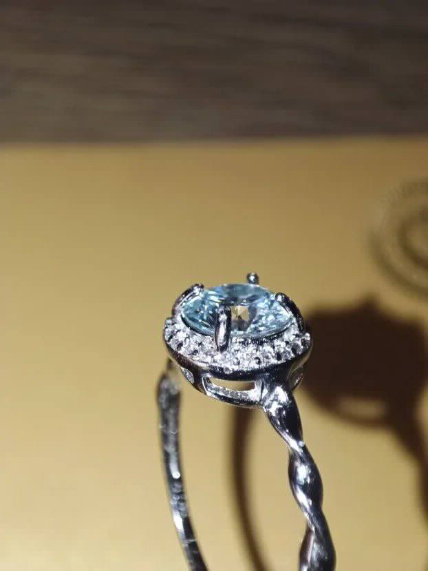 S925 Srebro/Platina - Prsten 1CT/6,5mm Mojsanit Dijamant