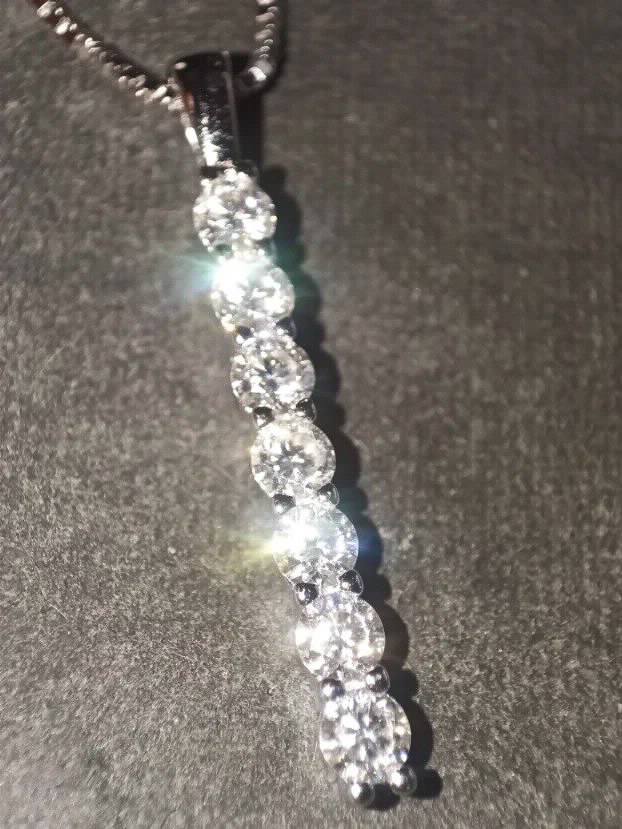 Premium S925 Ogrlica sa 7 Mojsanit Dijamanata po  2,8mm