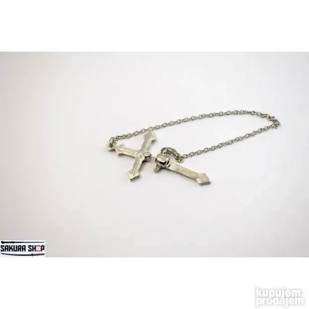 Goth Black Cross Minđuša V01 (N050)