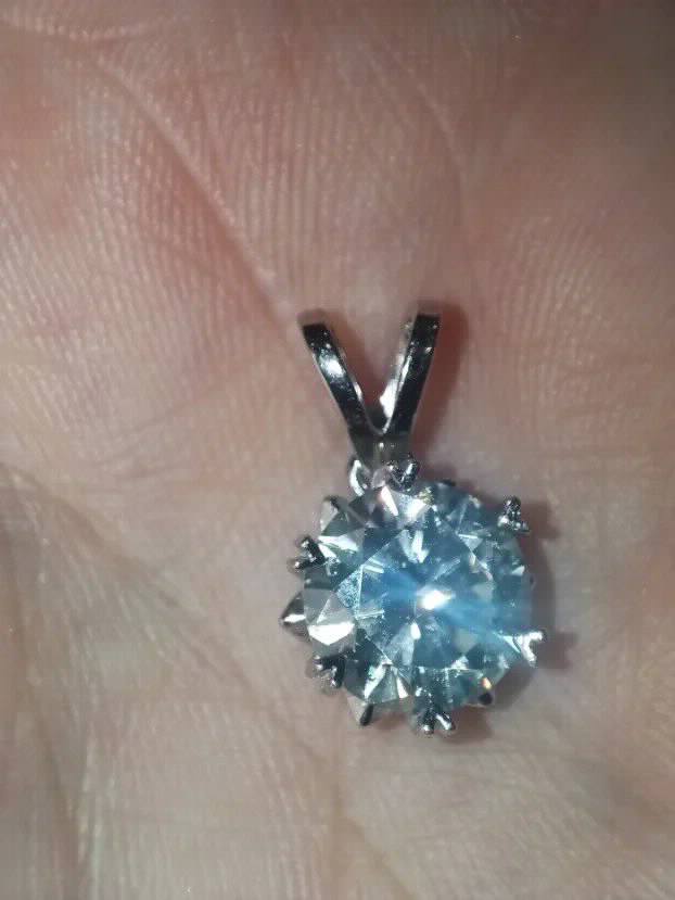 S925 Privezak sa Mojsanit Dijamantom od 3CT/9mm