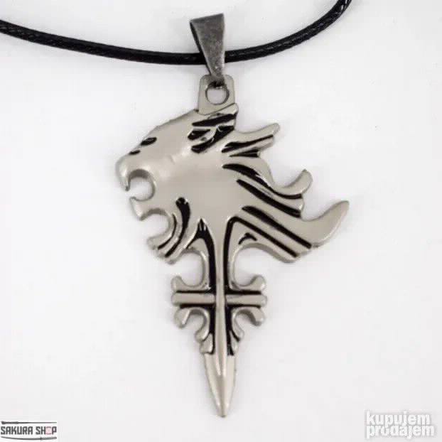 Final Fantasy Sleeping Lion Cross Ogrlica ili privezak C745