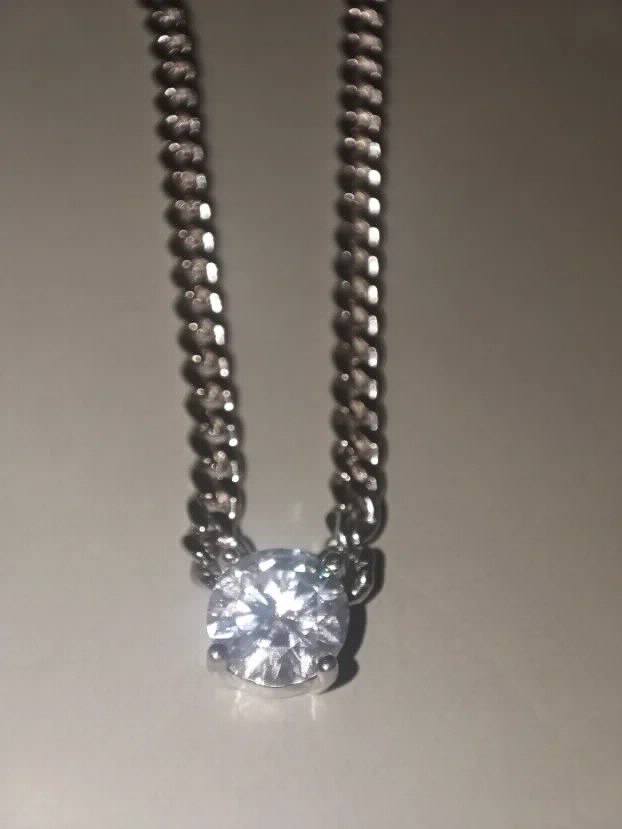 TOP masivna ogrlica 40-45cm sa Mojsanit Dijamantom 1CT/6,5mm