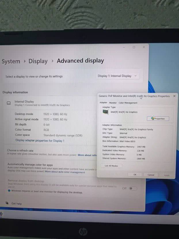 Hp 15 i5 11gen 4gb ddr4 256ssd Fhd irisXE