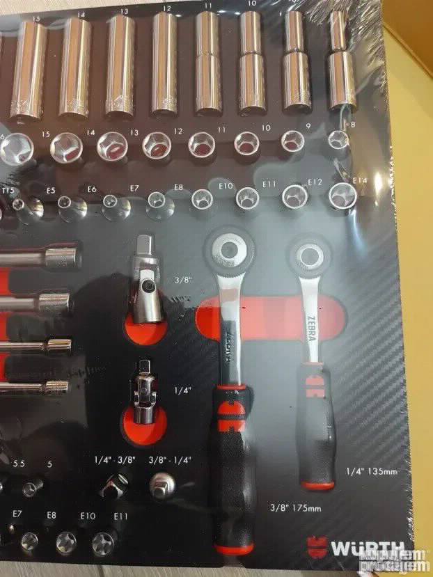 Wurth Set ZEBRA 1/4" i 3/8" gedora nasadnika dve račne 91