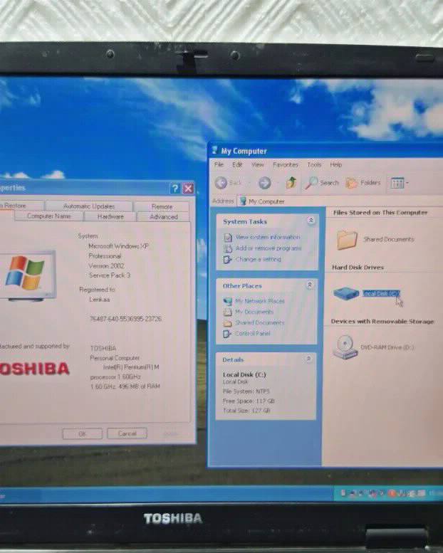 RETRO Toshiba Tecra Win Xp Lpt port Wifi
