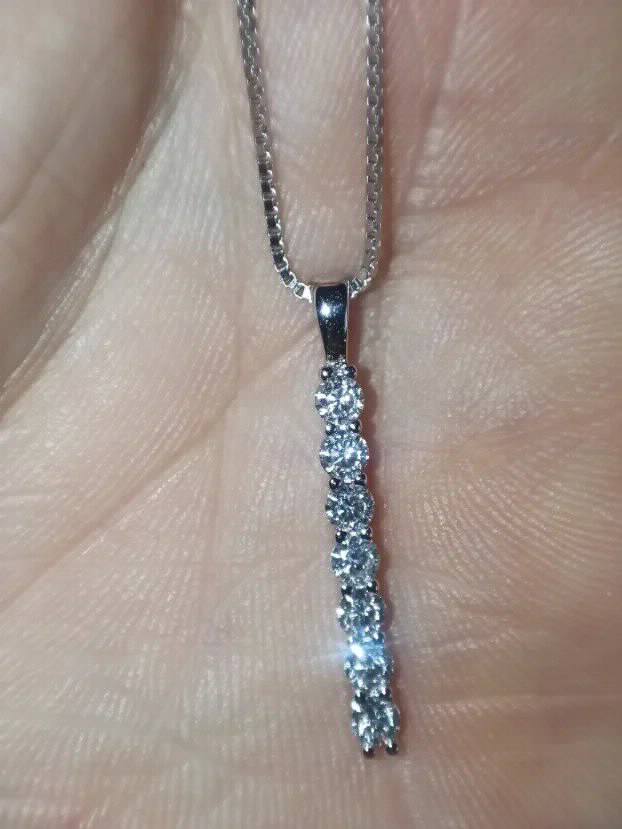 Premium S925 Ogrlica sa 7 Mojsanit Dijamanata po  2,8mm