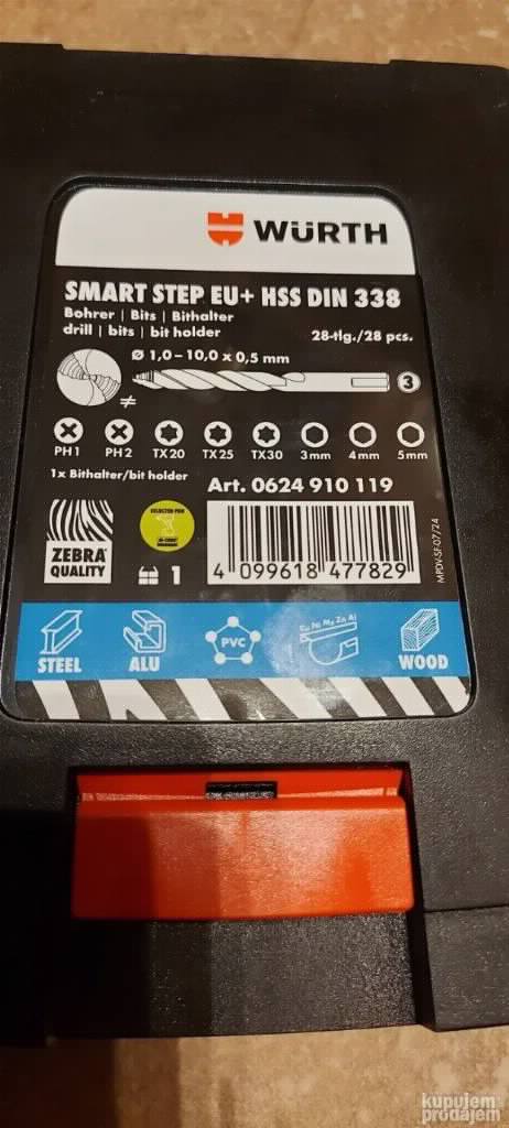 Wurth HSS Stepenaste Burgije Bitovi SMART STEP EU+ DIN 338
