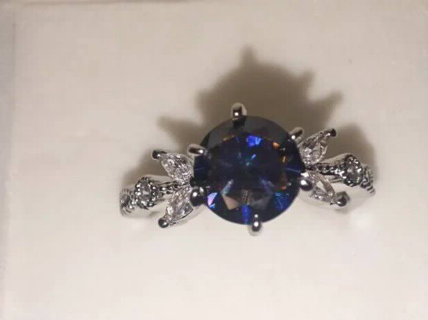 TOP S925 Srebro/Platina - Prsten 2CT/8mm Mojsanit Dijamant