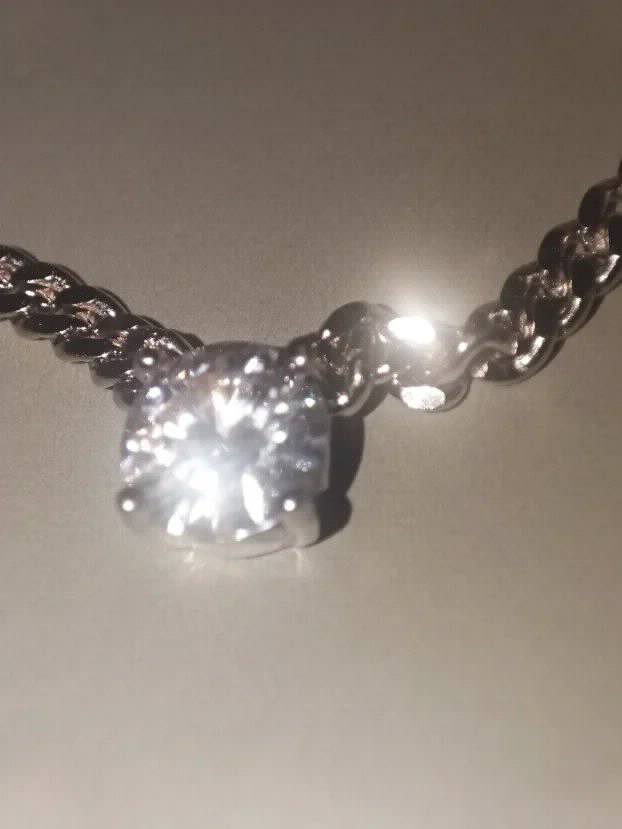 TOP masivna ogrlica 40-45cm sa Mojsanit Dijamantom 1CT/6,5mm