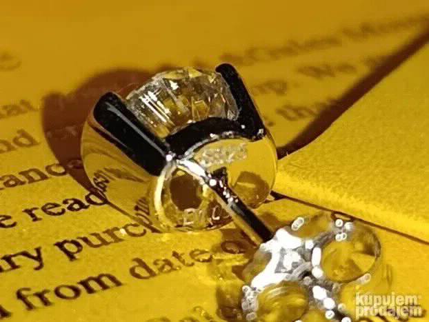 PREMIUM S925 Mindjuse  2 Mojsanit Dijamanta od po 1CT/6,5mm