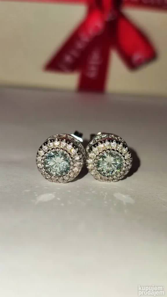 TOP S925 mindjuse Mojsanit Dijamanti 0,5CT - 5mm X 2