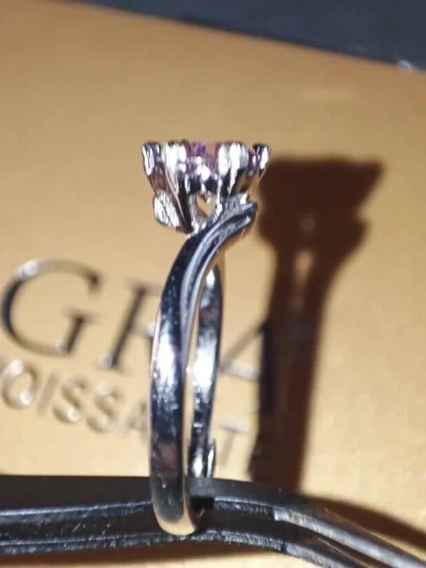 S925 Srebrni Prsten s Roze Mojsanit Dijamantom od 1CT/6,5mm