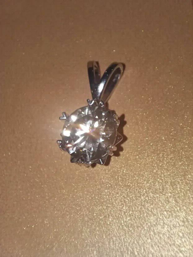 S925 Privezak sa Mojsanit Dijamantom od 3CT/9mm