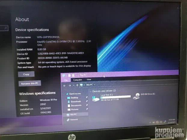 Hp probok 6360b 14inch i5 2gen 8gb 128ssd