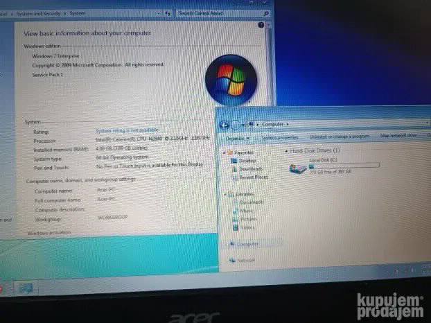 Acer E11 N2840 11.6inch 4gb ram 320gb