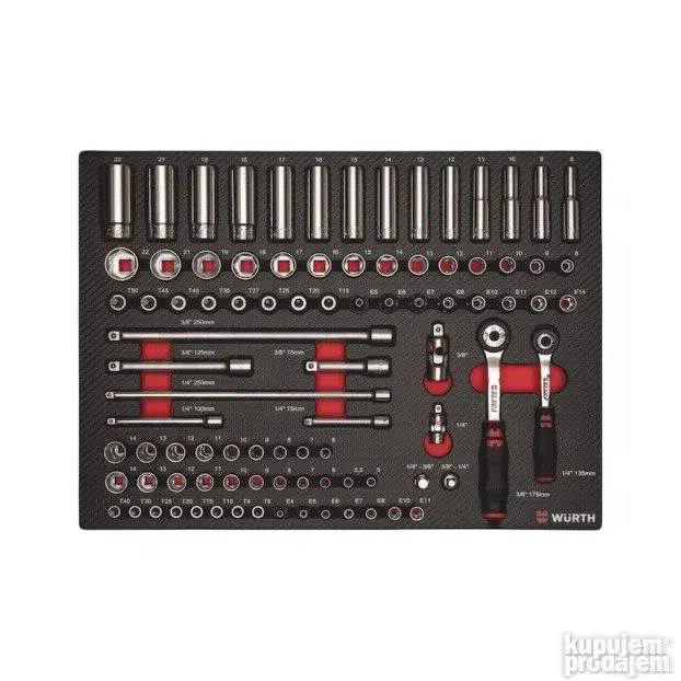 Wurth Set ZEBRA 1/4" i 3/8" gedora nasadnika dve račne 91