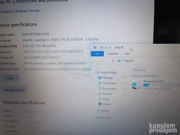 Acer i5 7gen 8gb 256ssd 15.6 FHD 2gpu