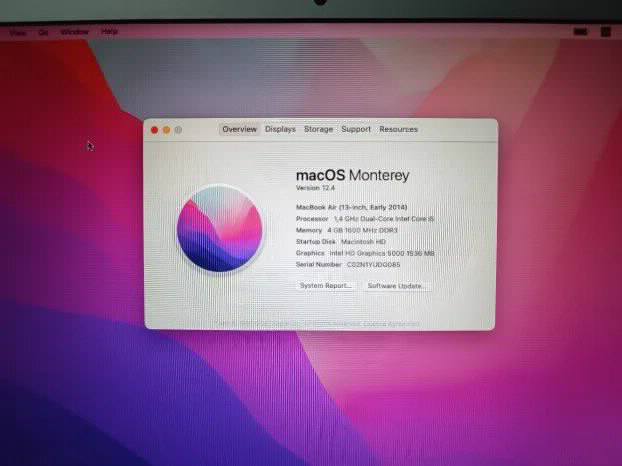 Macbook Air 2014 4gb 128ssd 13.3 monterey