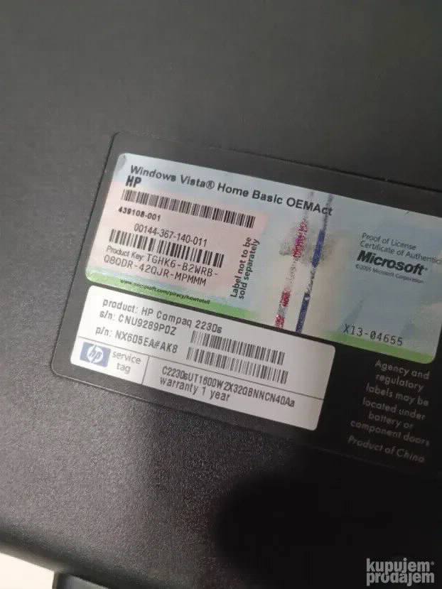 Hp 2230s C2D 4gb 320 gb 12.1inch