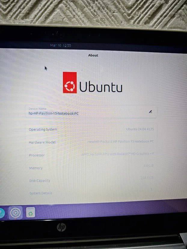 Hp 15 Amd A6 5gen 256ssd  8gb ram 15.6 Ubuntu