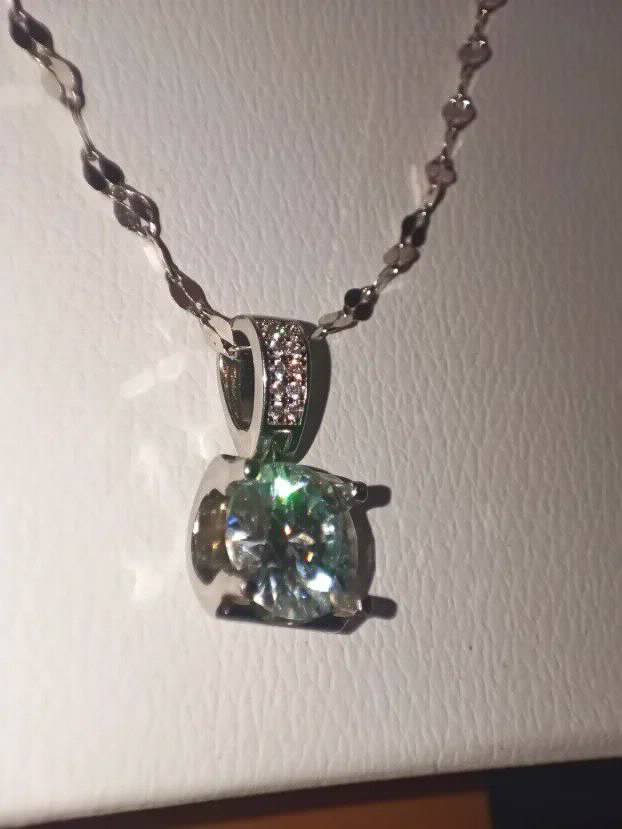 Premium S925 Ogrlica Rodijum Mojsanit Dijamant 4CT-10mm