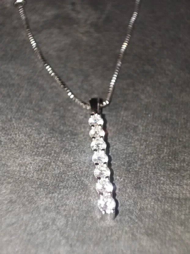 Premium S925 Ogrlica sa 7 Mojsanit Dijamanata po  2,8mm