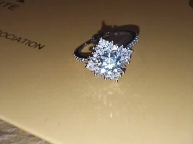 S925 Srebro/Platina - Prsten 1CT/6,5mm Mojsanit Dijamant
