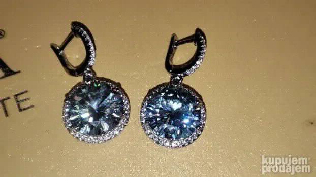 TOP S925 Mindjuse sa 2 Mojsanit Dijamanta od 11mm / 5CT