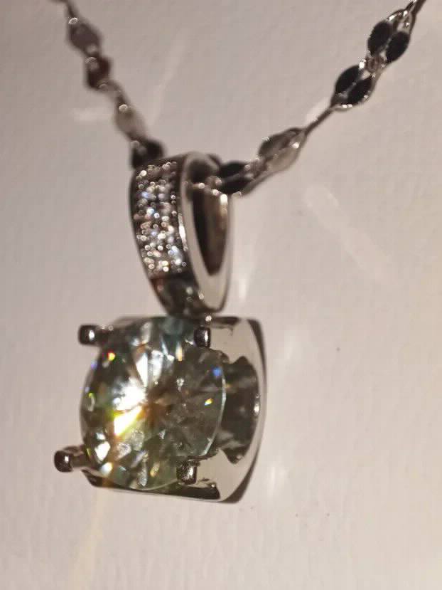 Premium S925 Ogrlica Rodijum Mojsanit Dijamant 4CT-10mm