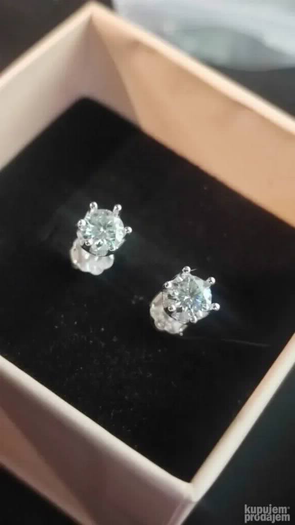 S925 mindjuse Mojsanit Dijamanti 0,5CT - 5mm X 2