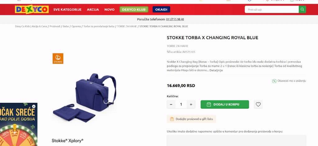 Stokke Xplory torba za mamu i bebu