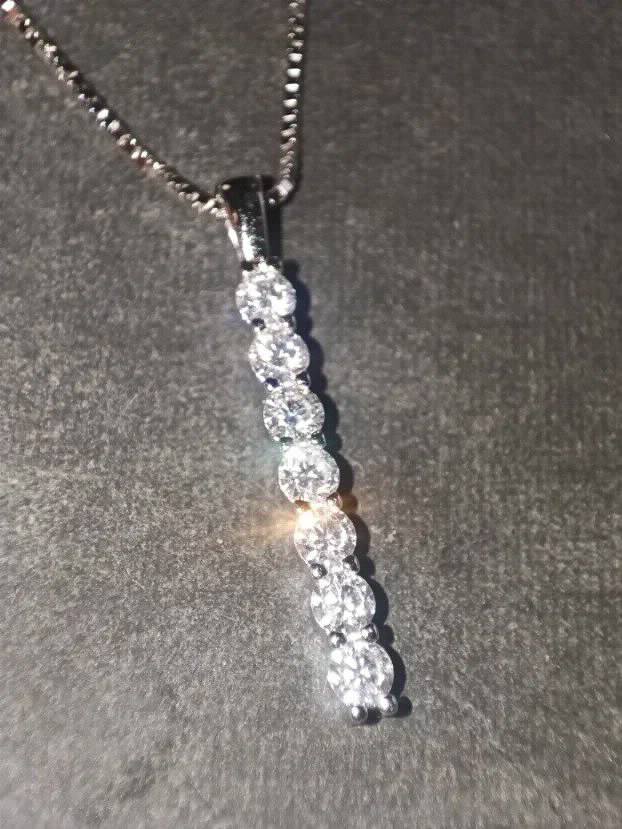 Premium S925 Ogrlica sa 7 Mojsanit Dijamanata po  2,8mm