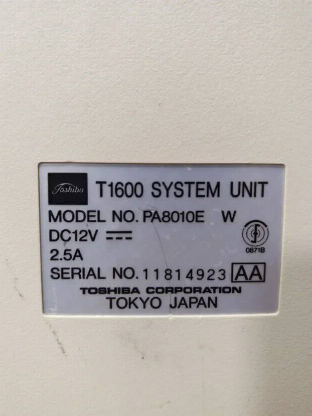 RETRO RETKO Toshiba T1600 286 Tokyo Japan