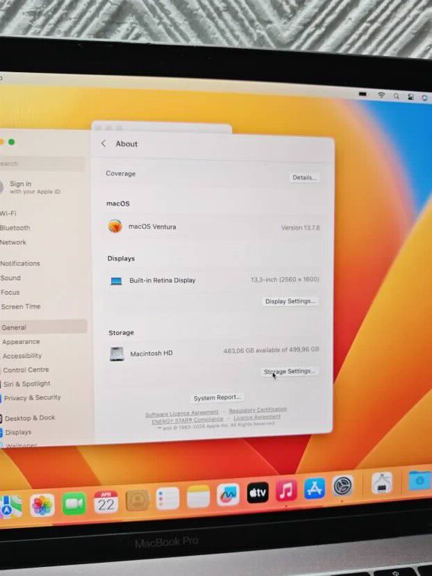 Macbook Pro Retina 2017 i5 8gb 512ssd